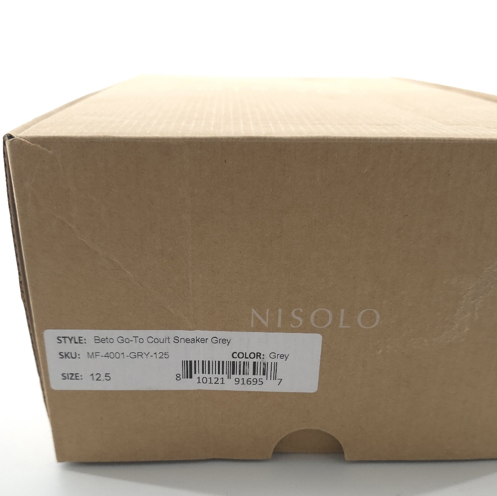 Nisolo Men's Beto Go-To Court Sneaker Grey Lace Up Size 12.5 M - Picture 5 of 7